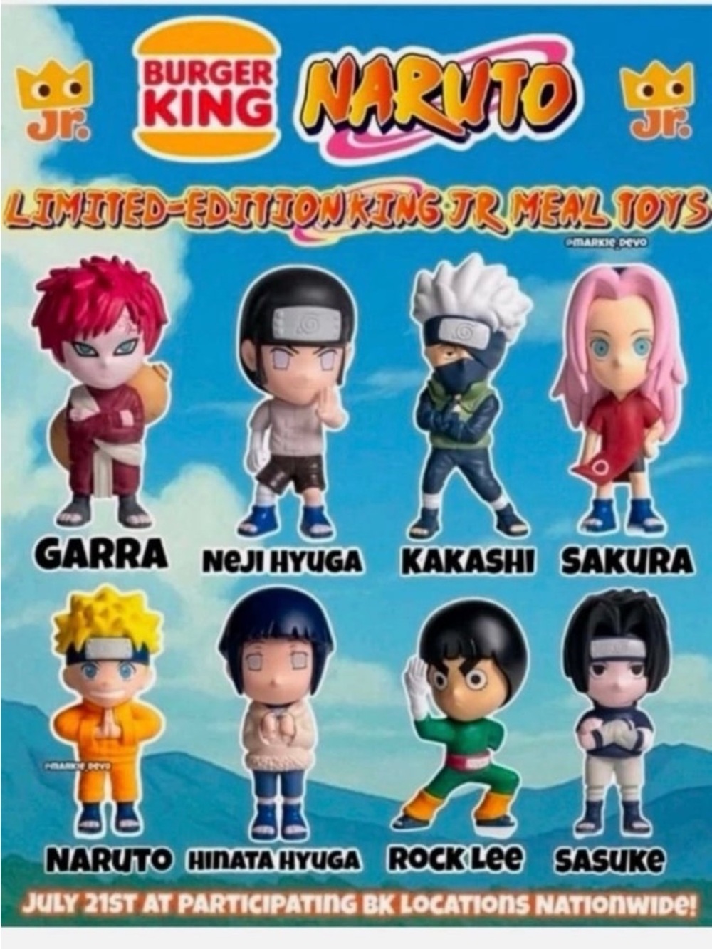 Burger King Naruto Kids Toy Collectible - Multicolor Limited Edition